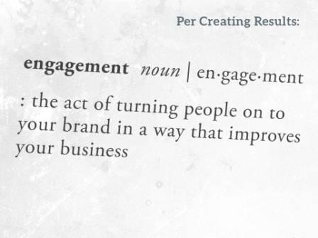 Definition of marketing engagement, per Creating Results
