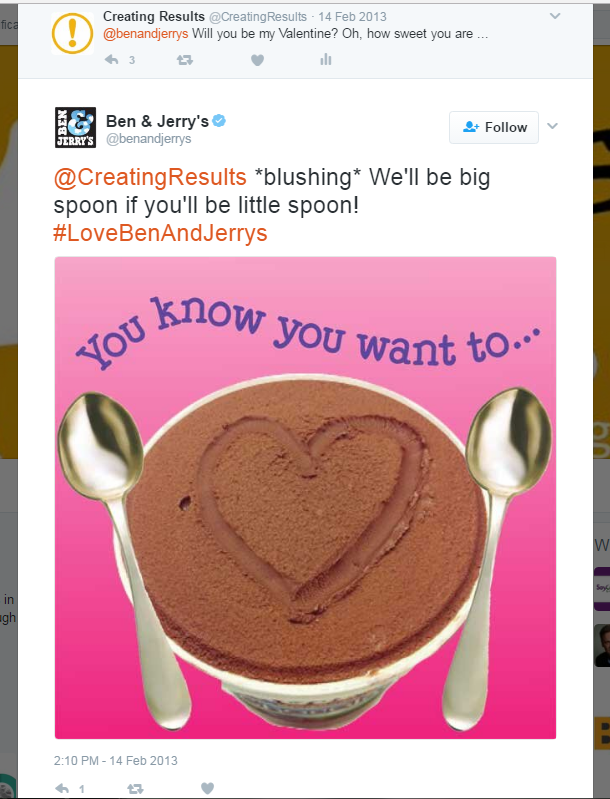 ben & jerry's and creating results - tweets