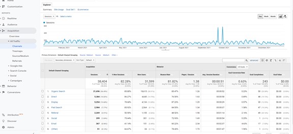 Google Analytics View